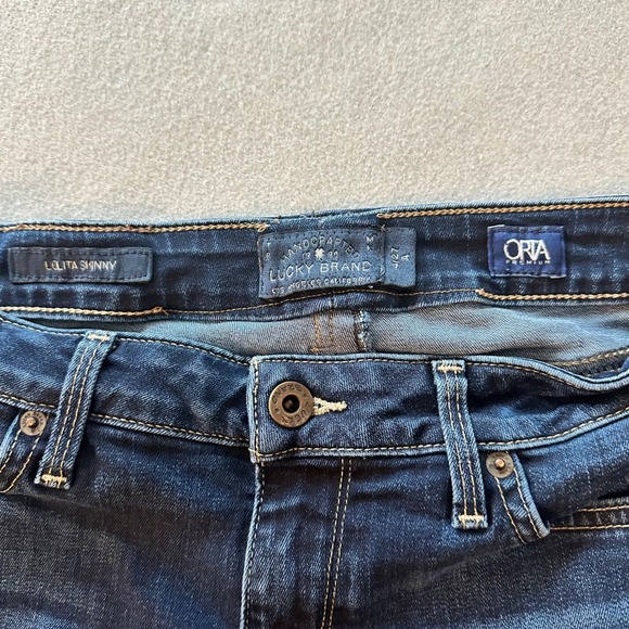 Lucky Brand Jeans Womens 29 Dark Blue Skinny Mid Rise Stretch Denim Classic - Picture 16 of 16